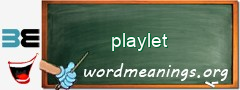 WordMeaning blackboard for playlet